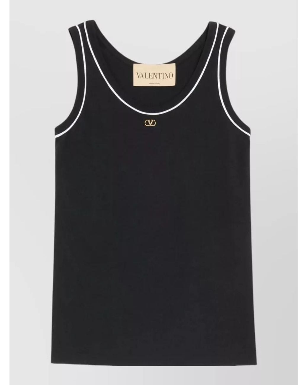 Valentino Black Cotton Jersey Tank Top