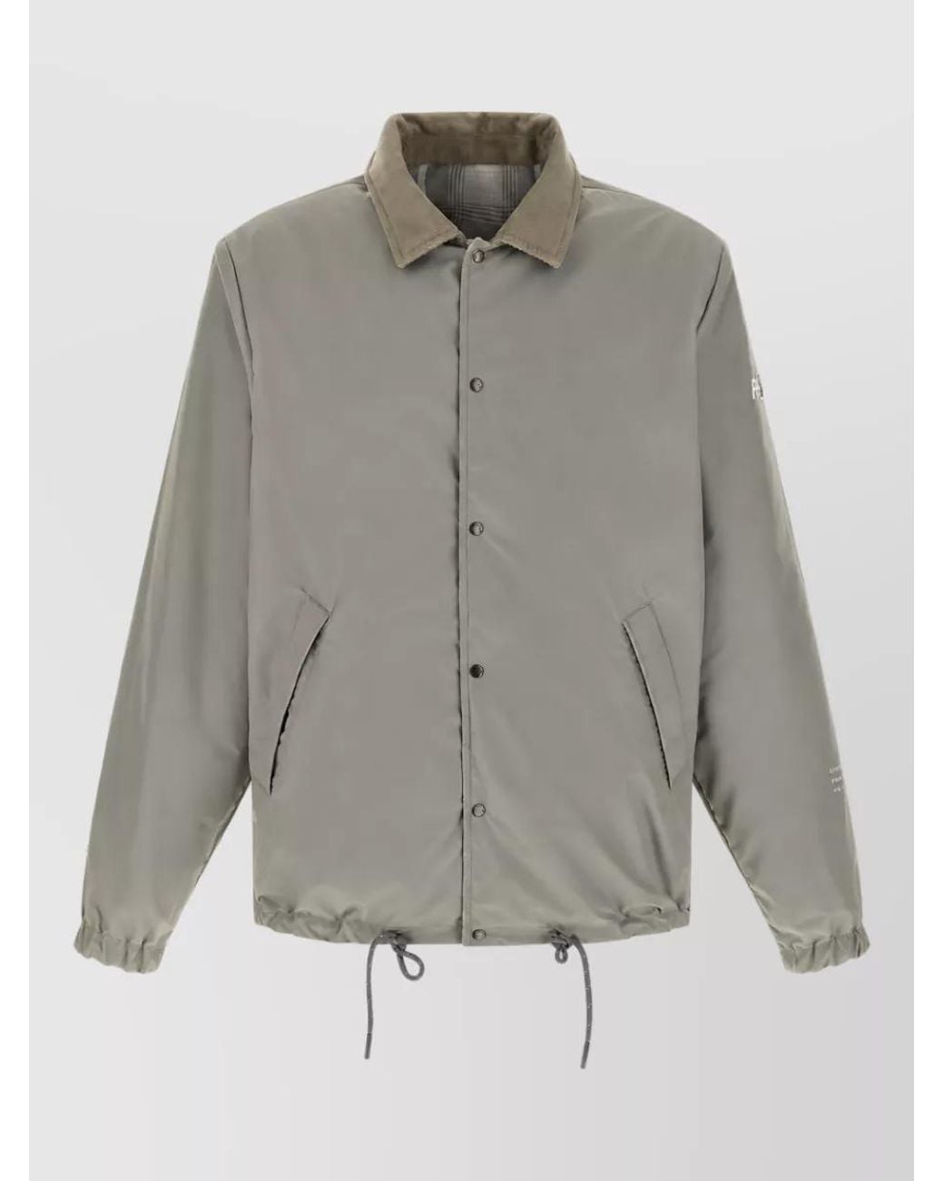 Moncler Genius Gray Reversible Checked Padded Coat for men
