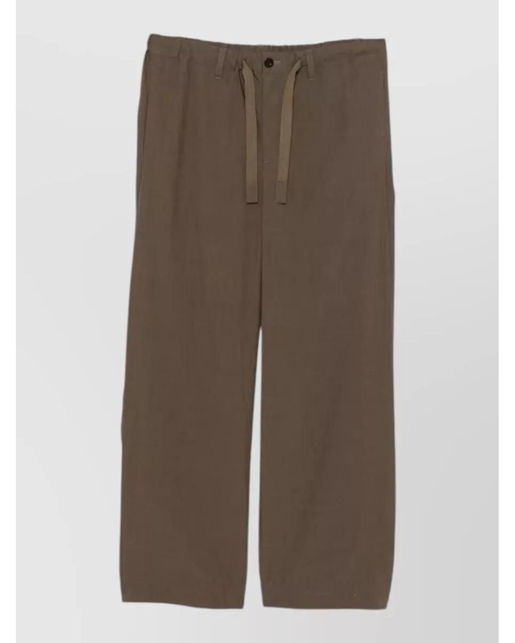Sacai Brown Cotton Straight-Leg Cropped Trousers for men