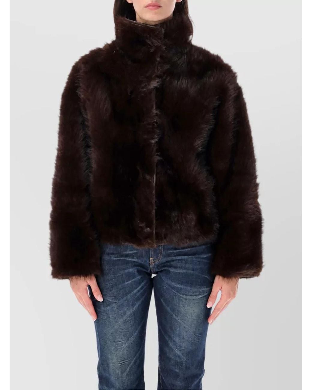 Urbancode Blue Faux Fur Reversible Short Jacket