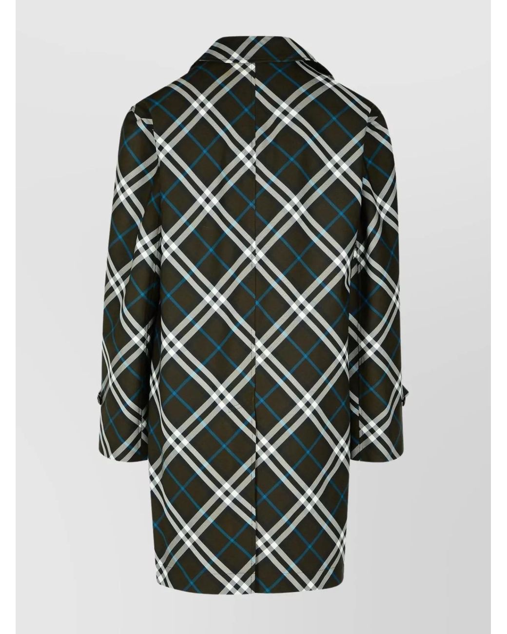 Burberry Gray Checked Midi Trench Coat for men