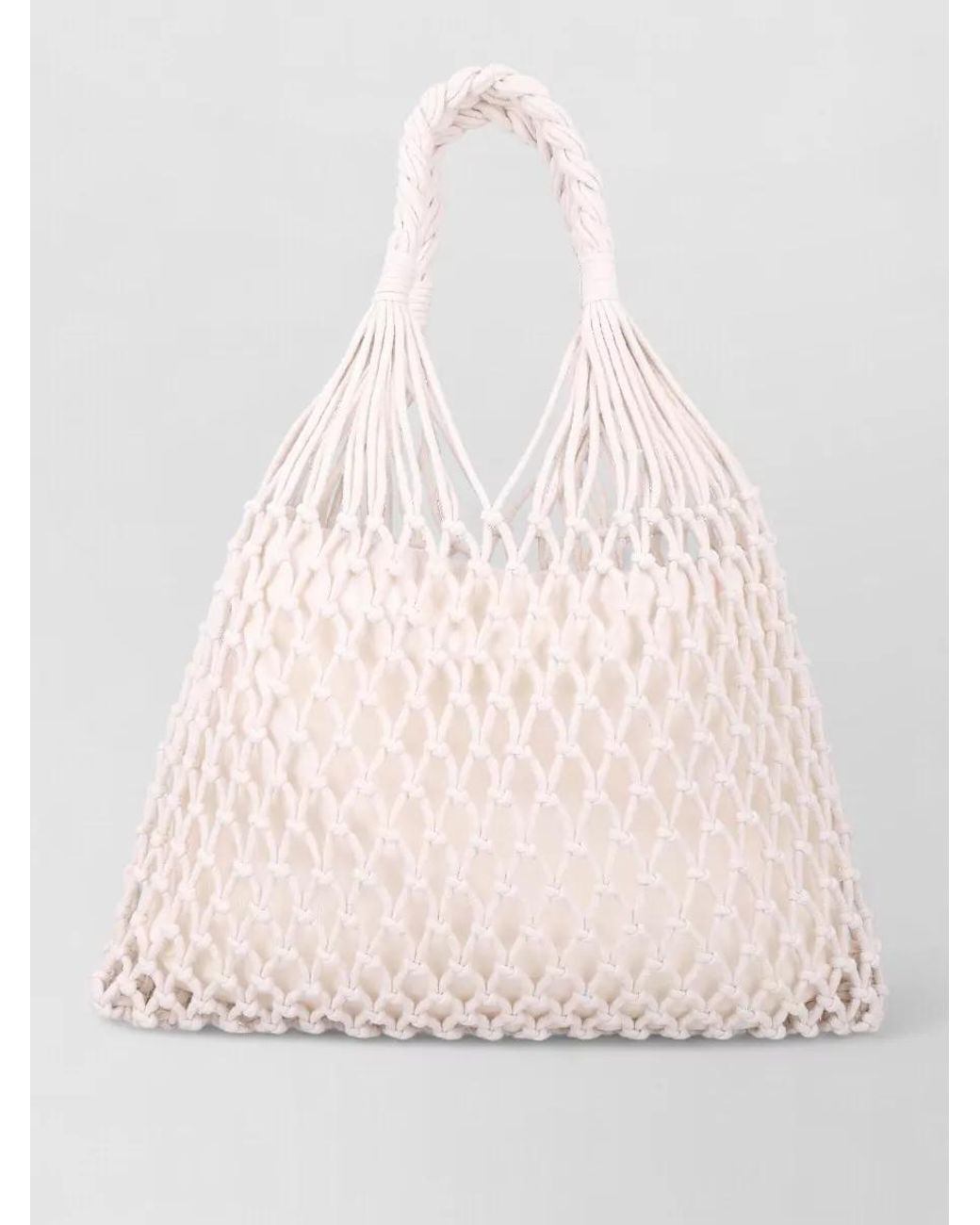 Frankie Shop Natural Cotton Macrame Tote Bag