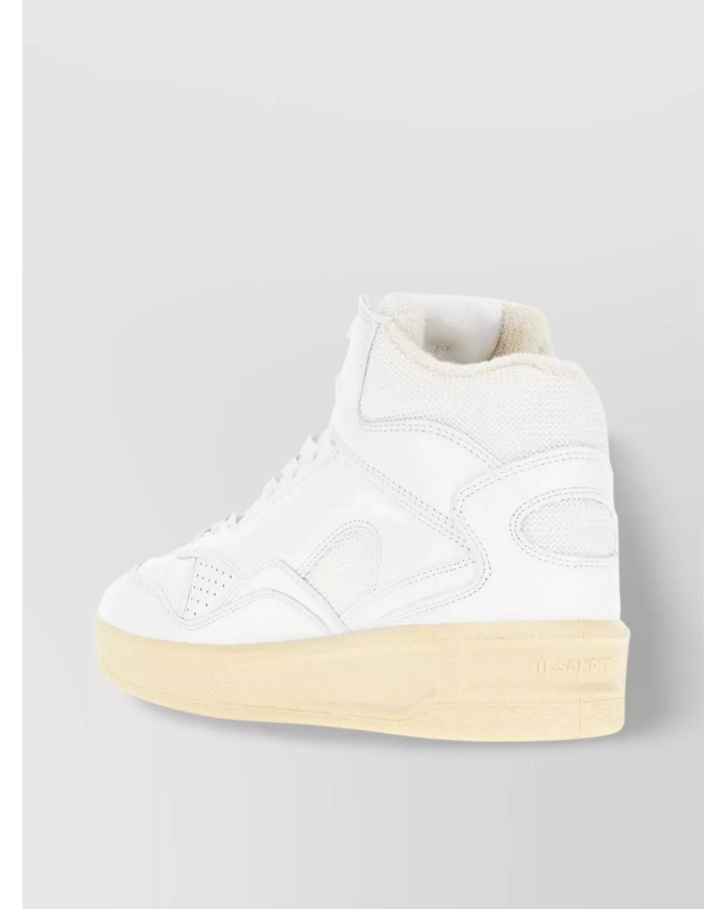 Jil Sander Natural Leather High-Top Sneakers