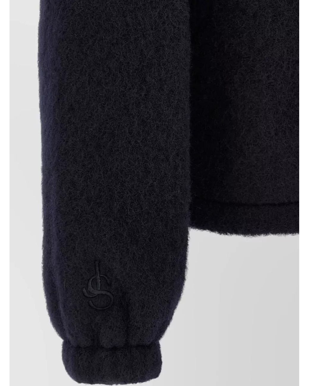 Jil Sander Blue Wool Blend Zip Sweatshirt Jacket for men