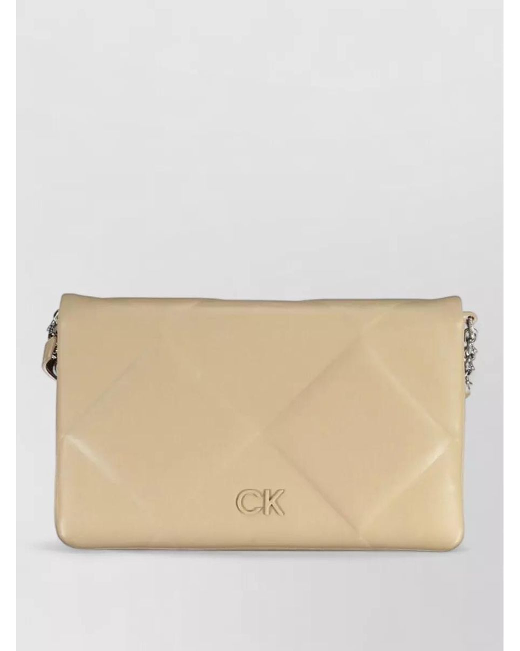 Calvin Klein Natural Quilted Clutch Bag