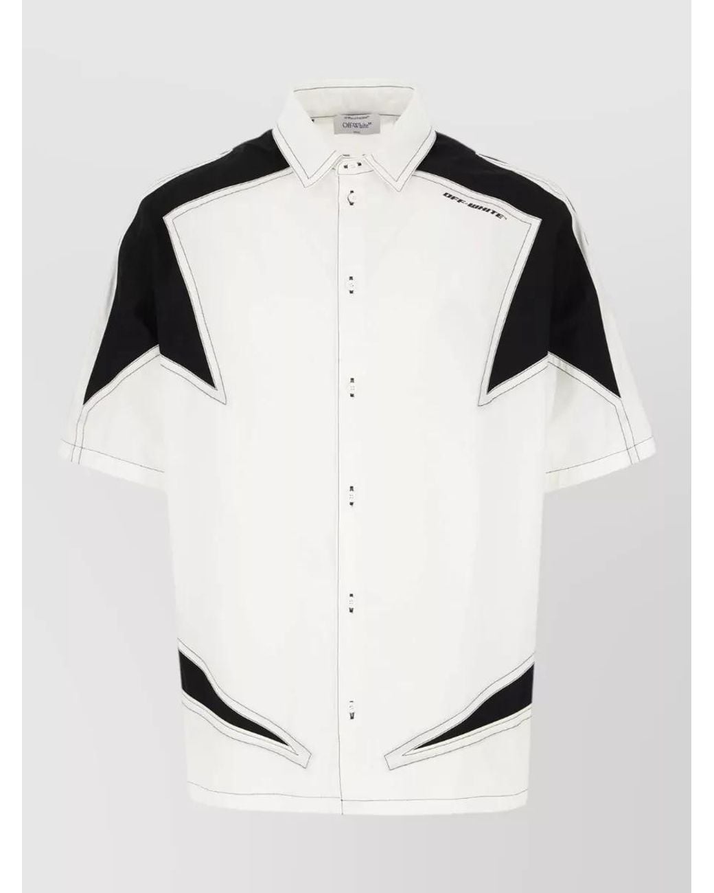 Off-White c/o Virgil Abloh Black Two-Tone Bowling Shirt for men