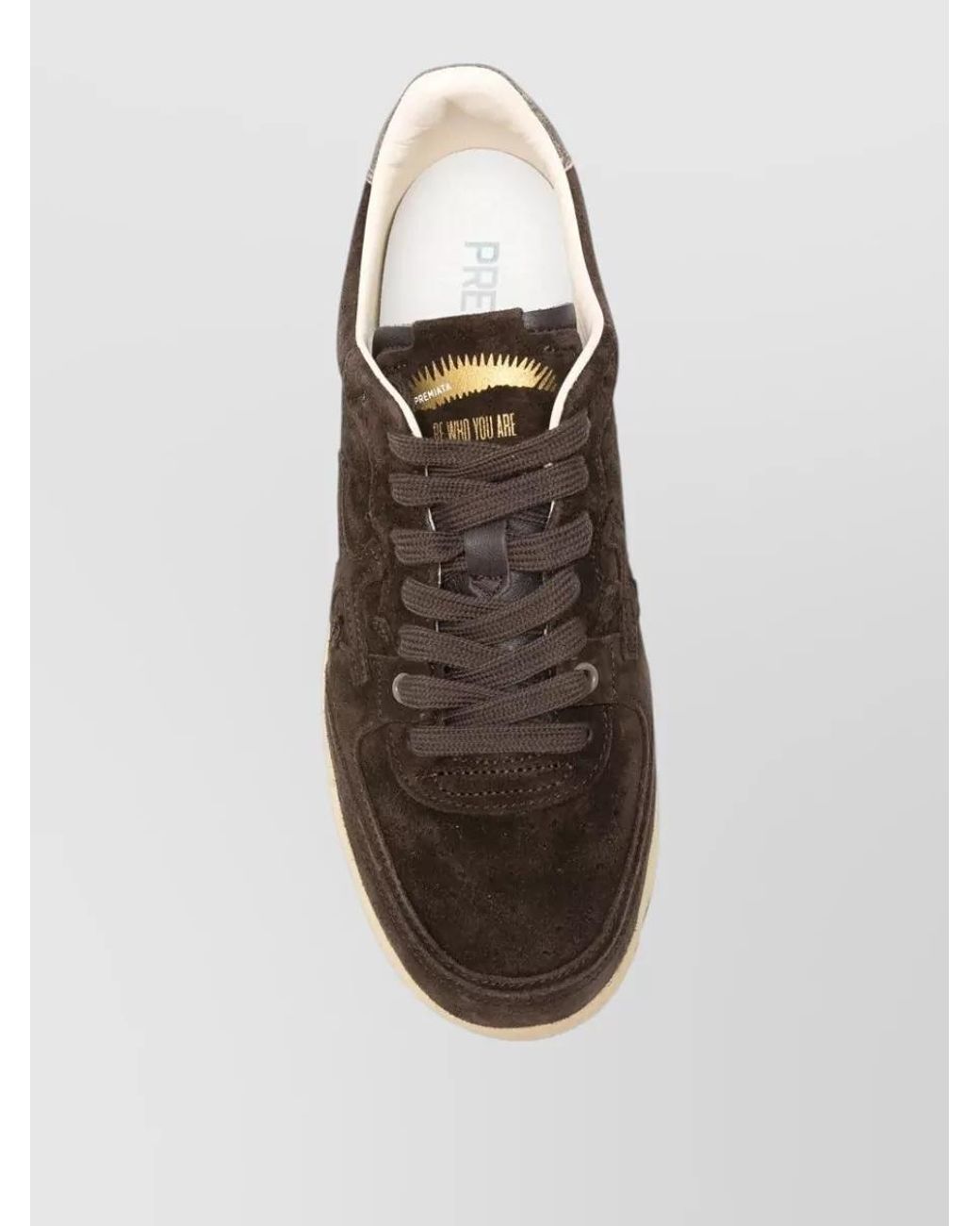 Premiata Brown Leather Low-Top Sneakers for men