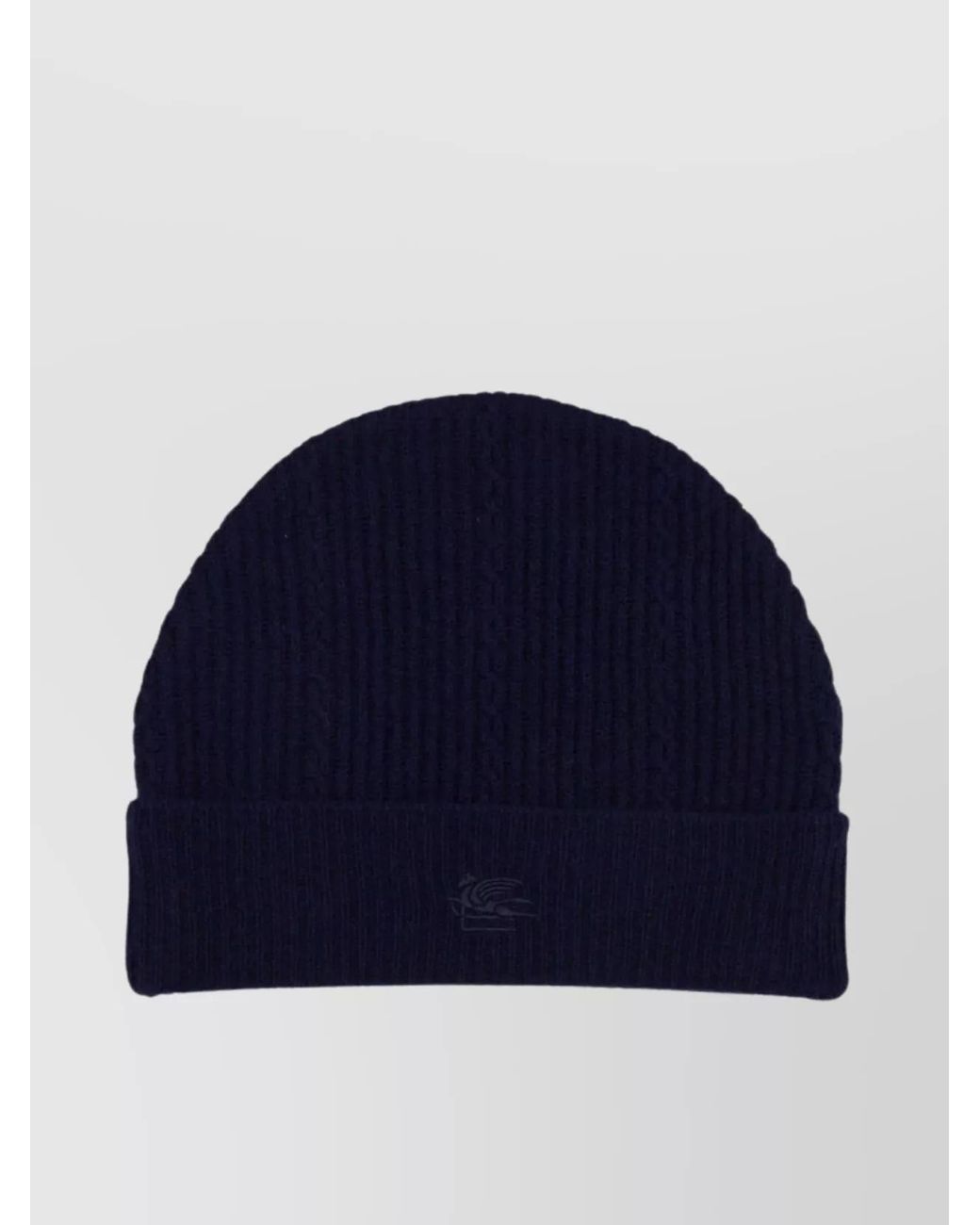 Etro Blue Cashmere Logo Beanie