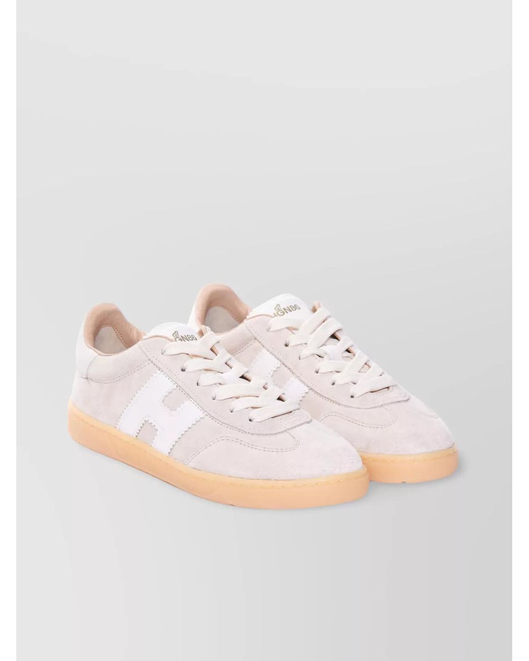 Hogan White Suede Leather Low-Top Sneakers