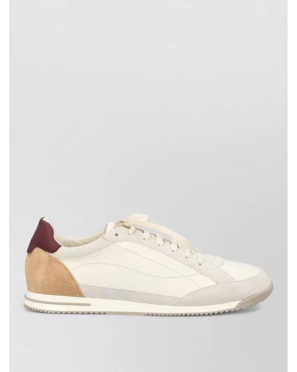 Brunello Cucinelli Natural Leather Low-Top Sneakers for men