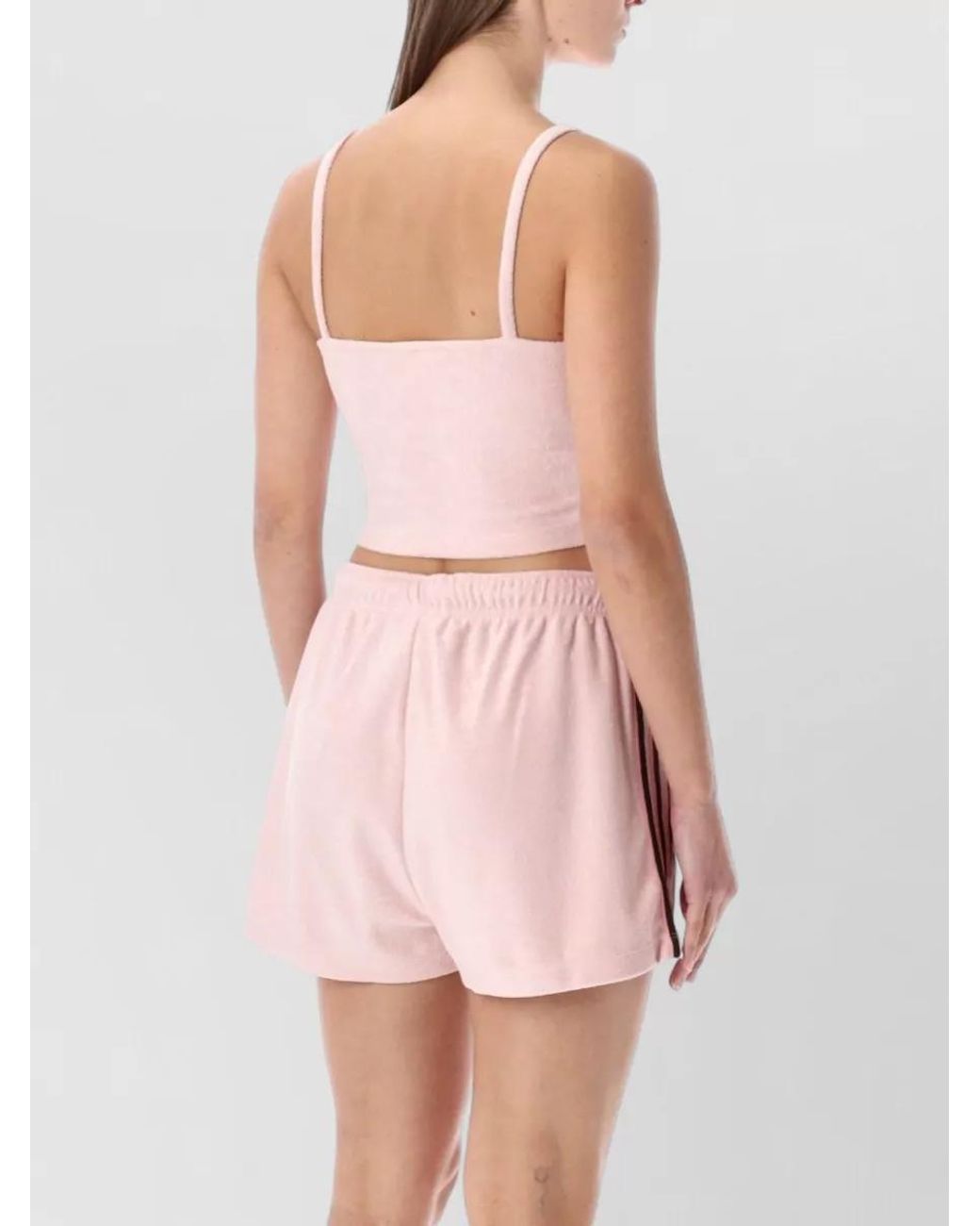 Adidas Originals Pink Terry Cropped Bandeau Top