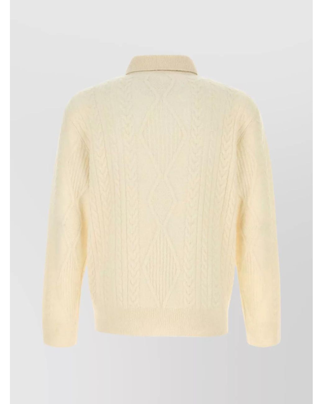 Burberry Natural Alpaca Blend Cable Knit Sweater for men