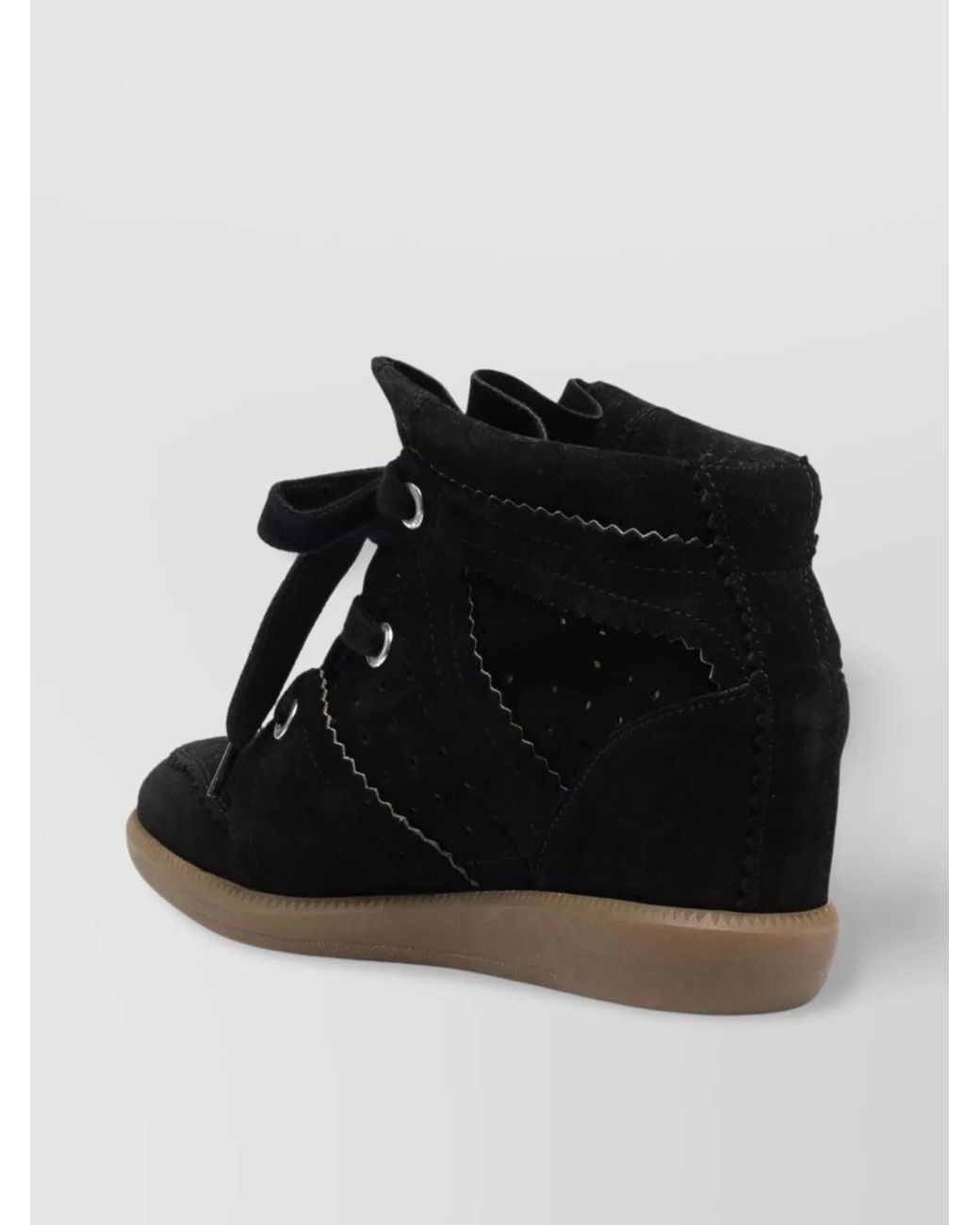 Isabel Marant Black Leather Wedge Hi-Top Sneakers