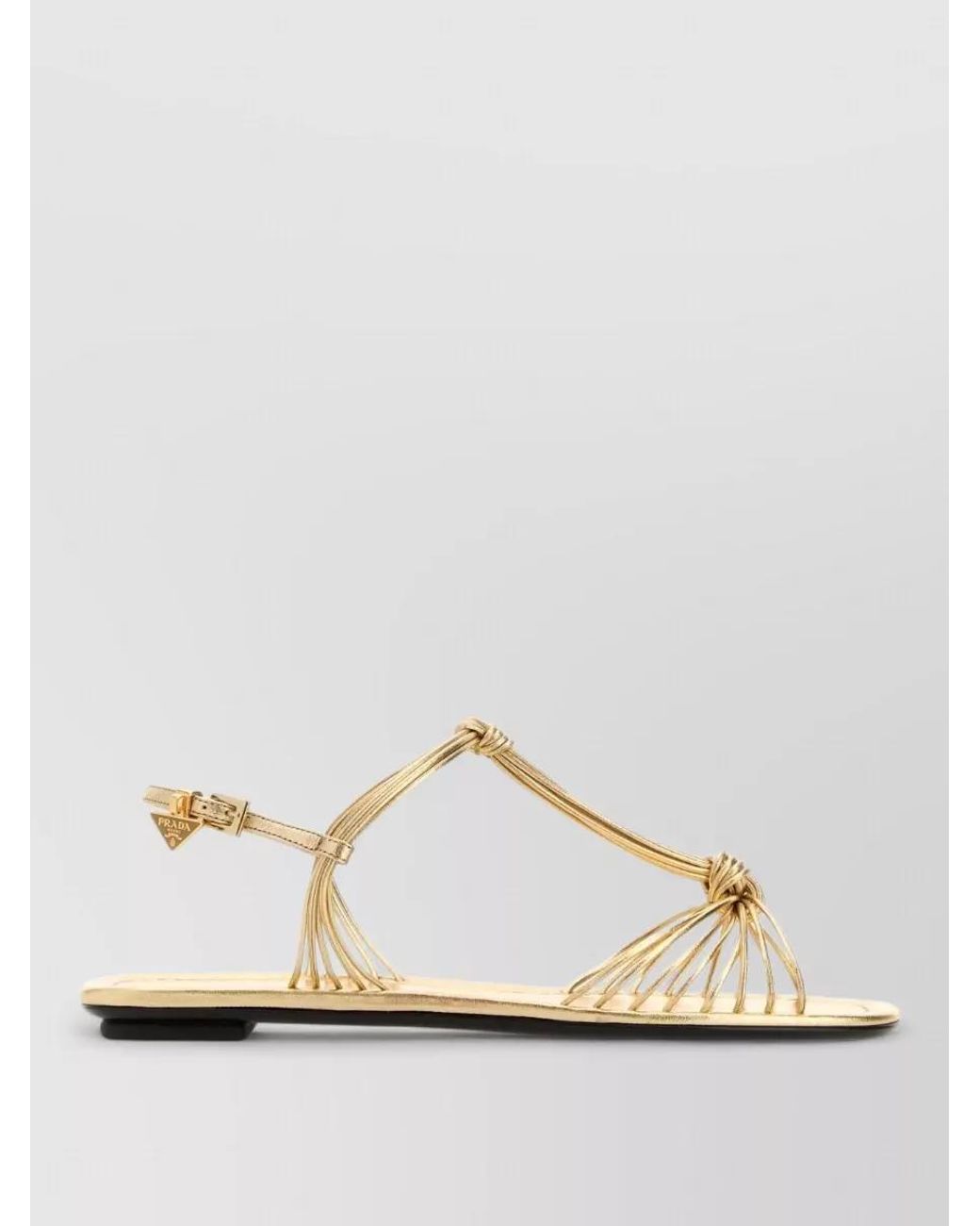 Prada Natural Leather Flat Sandals