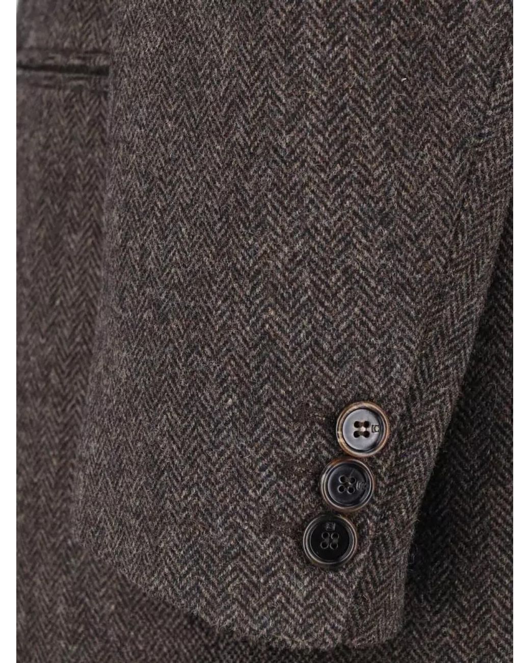 Low Classic Brown Wool Suit Jacket