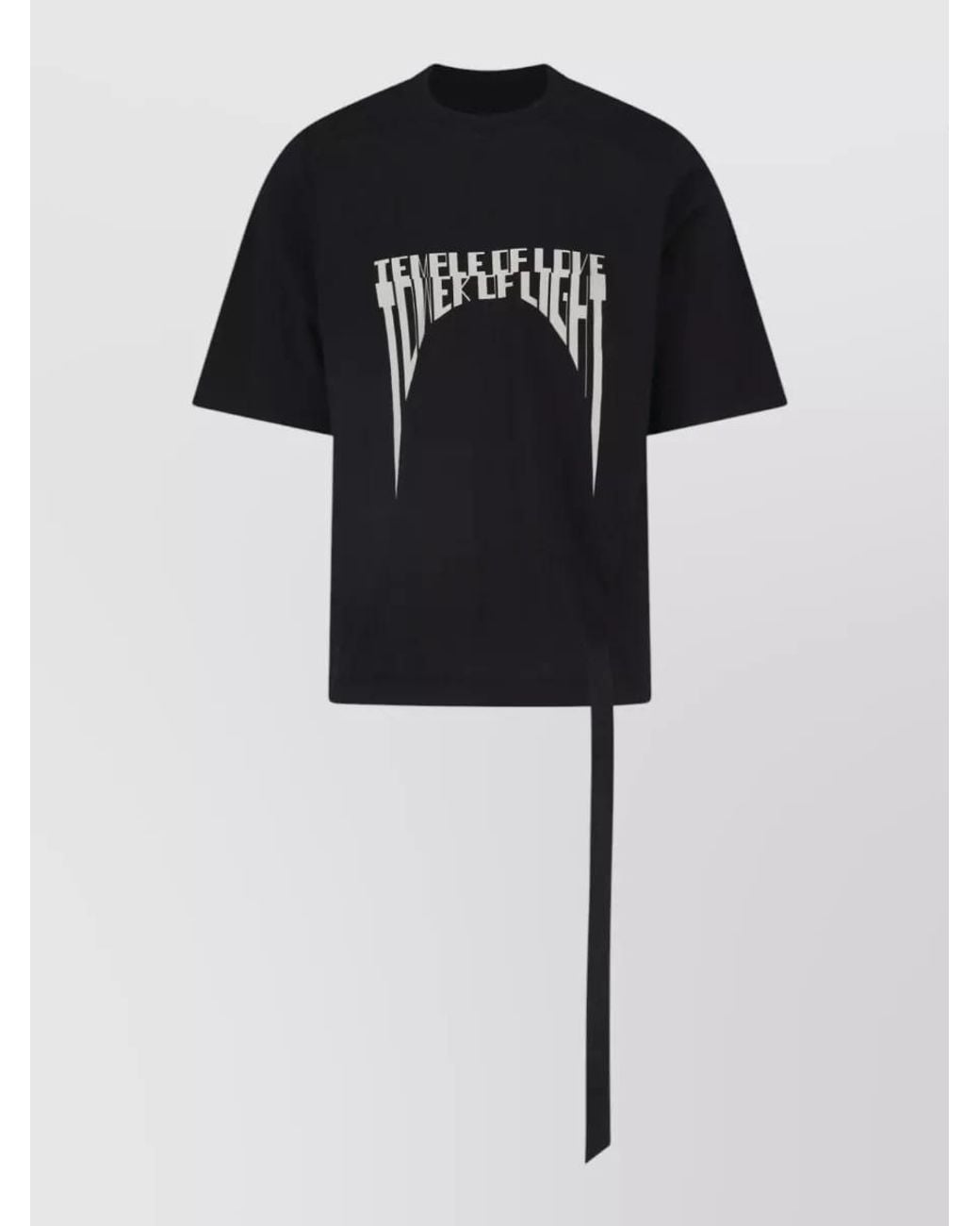 Rick Owens Black Printed Cotton Crew-Neck T-Shirt for men