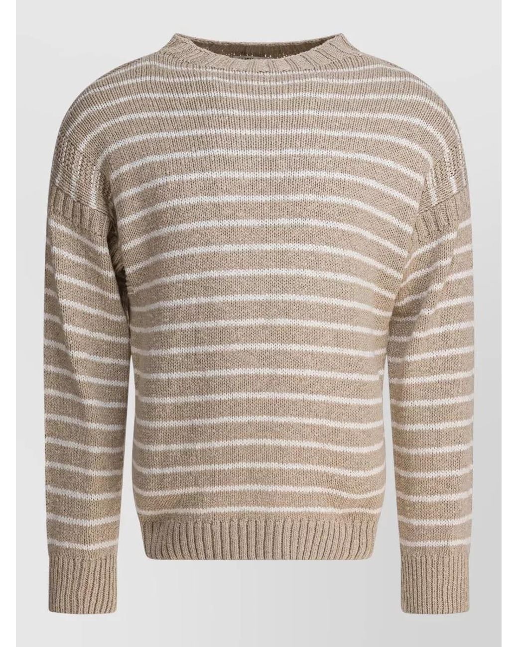Alex Mill Gray Striped Cotton Crewneck Sweater for men