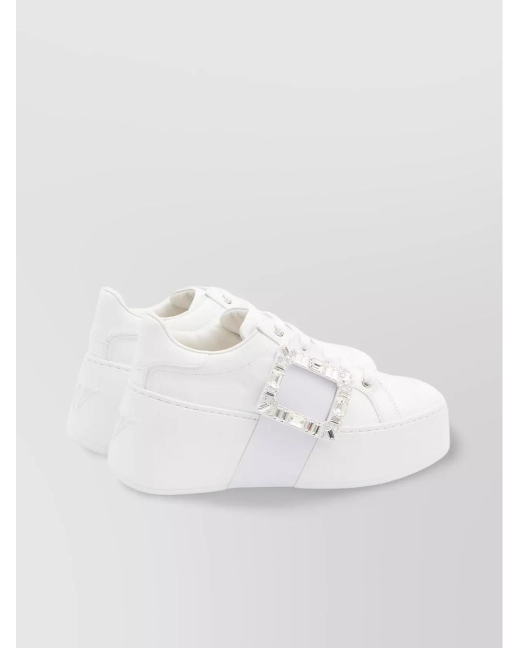 Roger Vivier White Leather Low-Top Sneakers