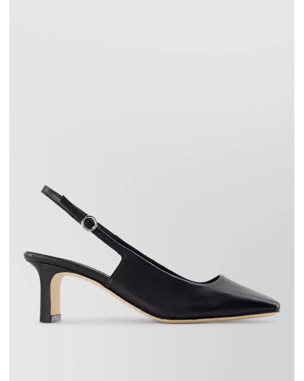 Aeyde Black Leather Square-Toe Mules