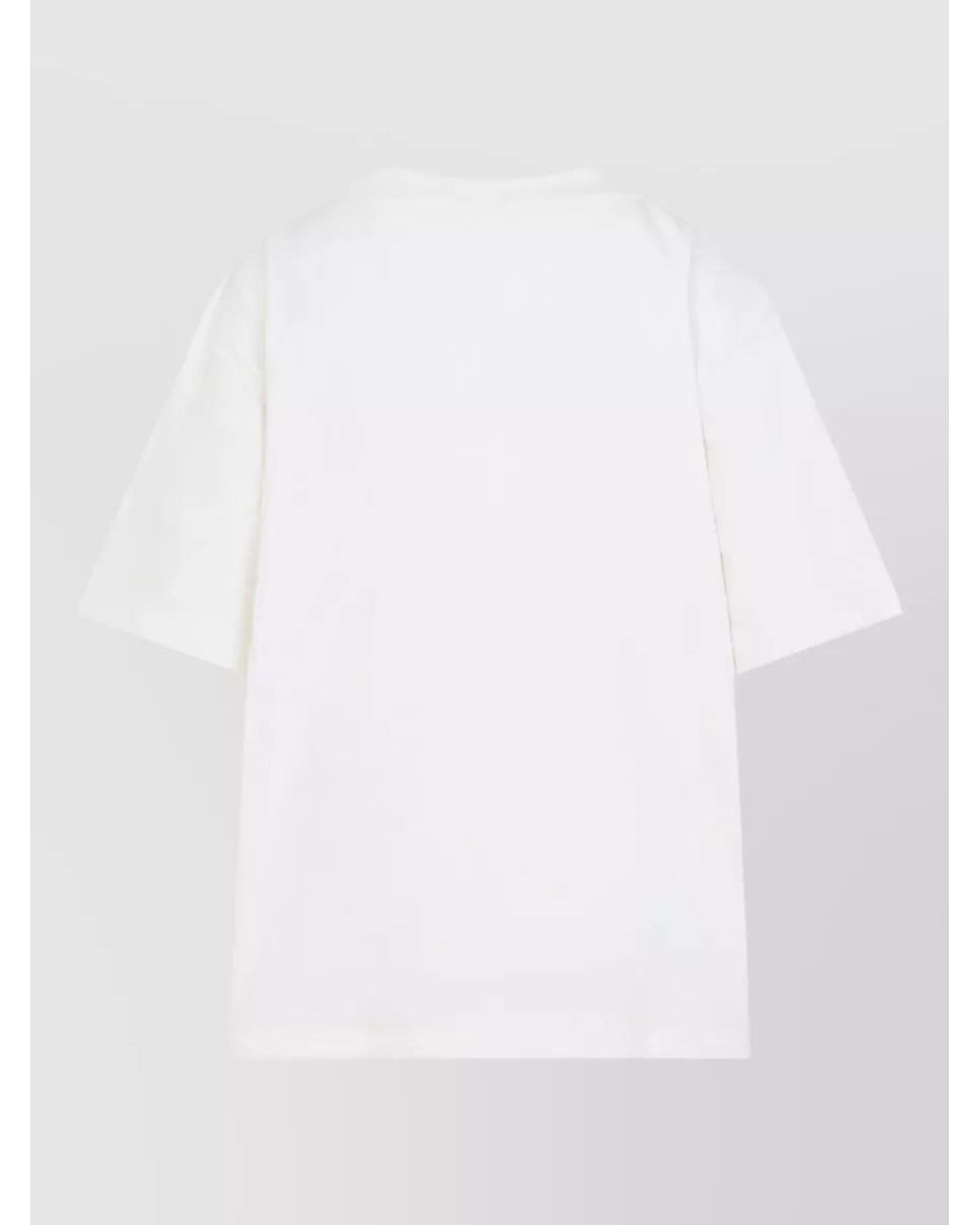 Moncler White Cotton Floral‑Embroidered Short-Sleeve T-Shirt
