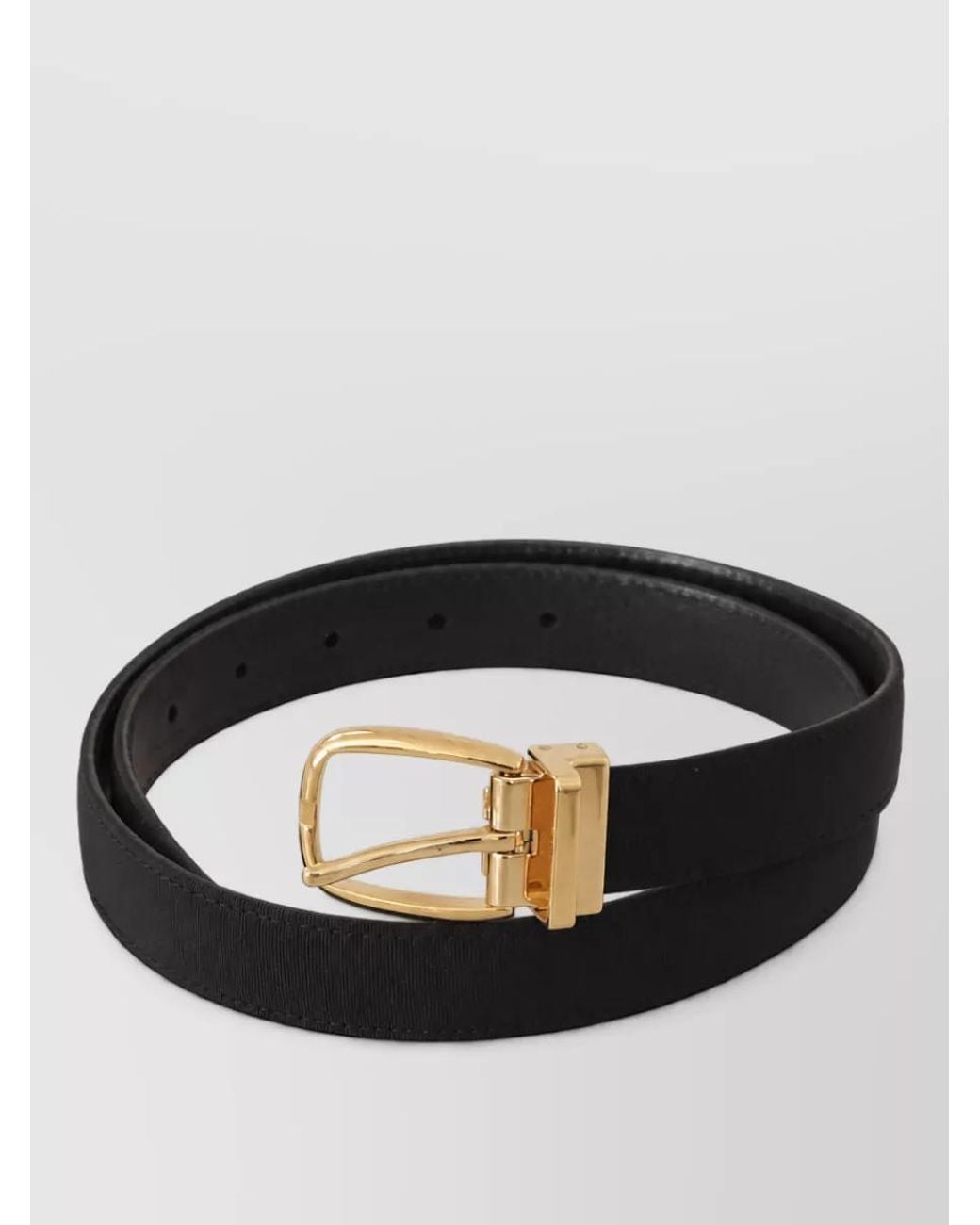 Dolce & Gabbana Black Leather Canvas Belt