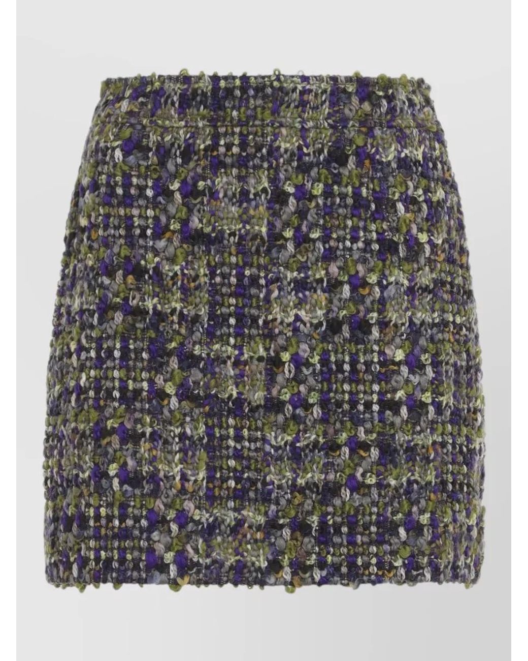 Saint Laurent Gray Tweed High-Rise Mini Skirt