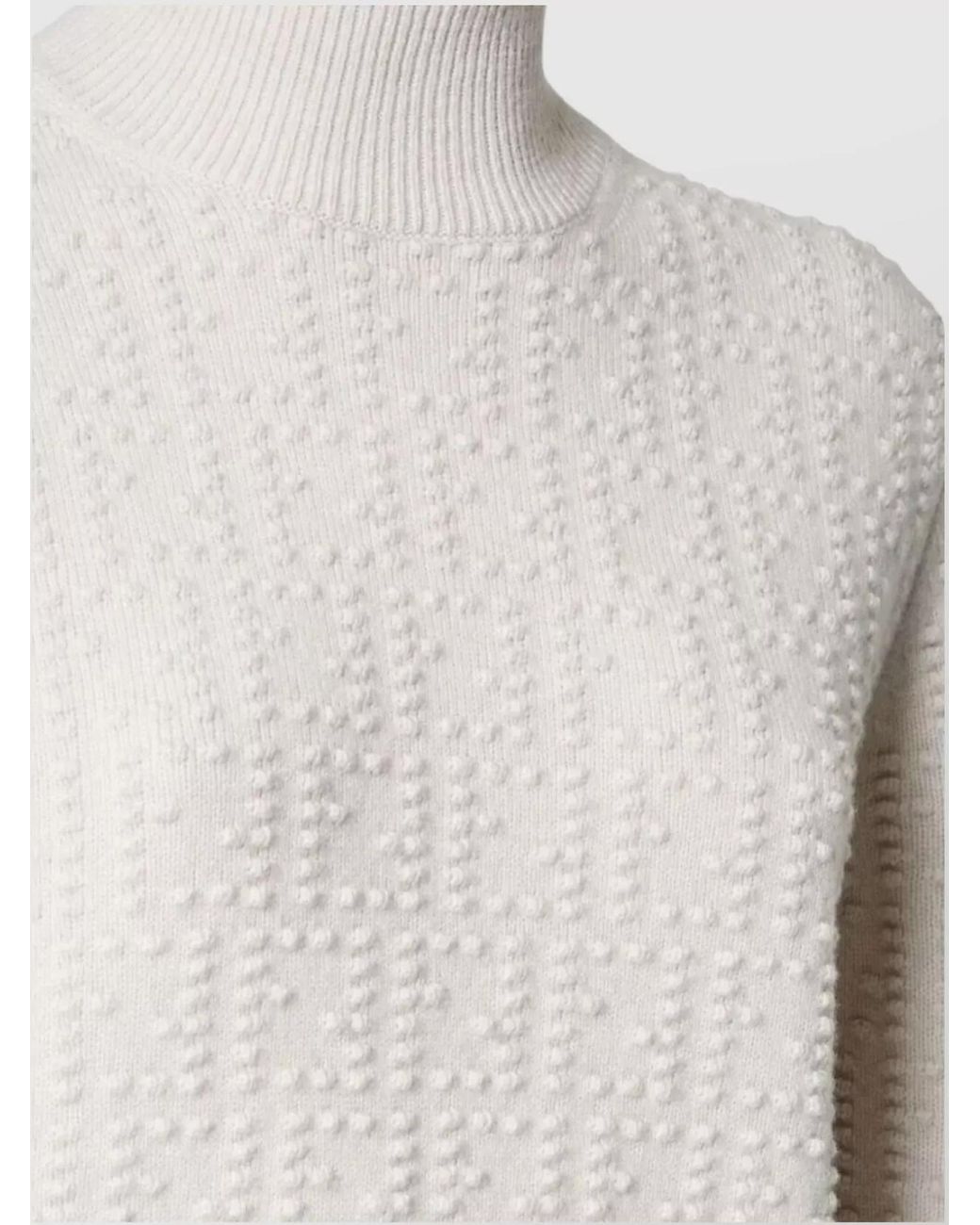 Fendi White Cashmere Wool High-Neck Jumper