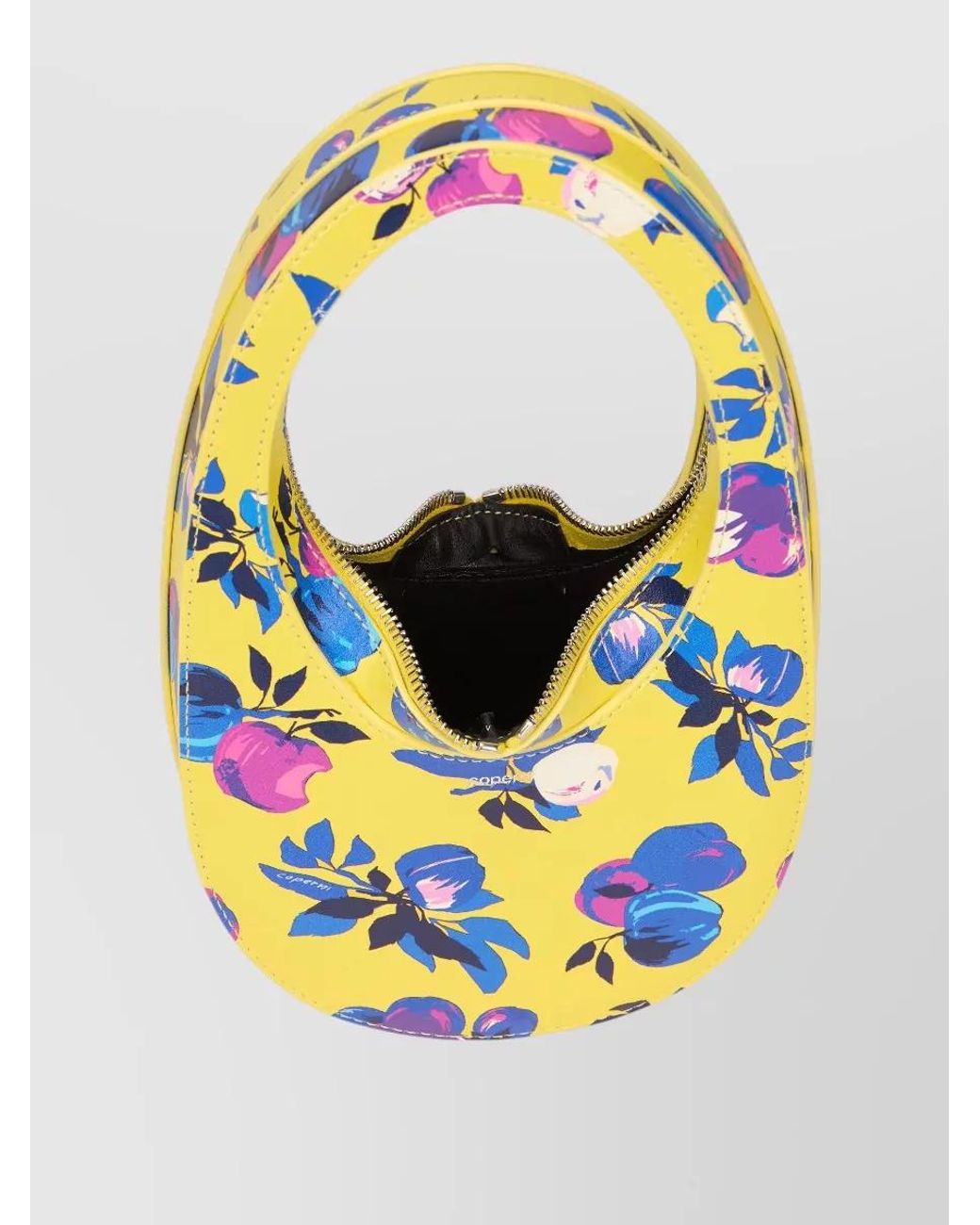 Coperni Blue Swipe Mini Floral-Print Shoulder Bag