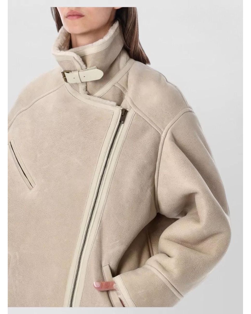 Isabel Marant Natural Shearling Relaxed-Fit Jacket