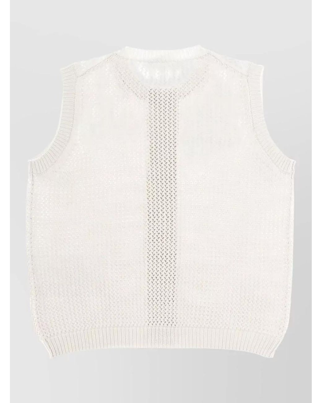 Max Mara White Silk Sleeveless Knitted Top