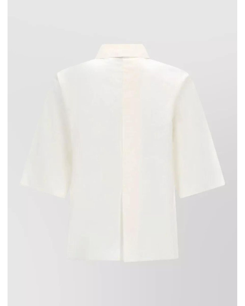 Alysi White Silk Cropped Shirt