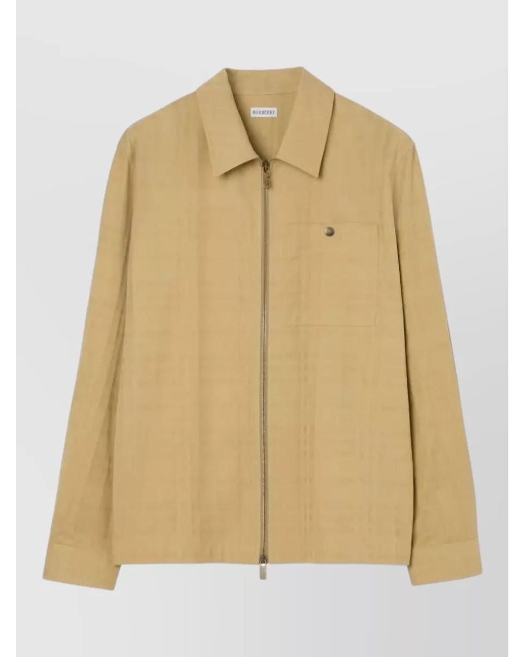 Burberry Natural Cotton Checked Overshirt Jacket for men