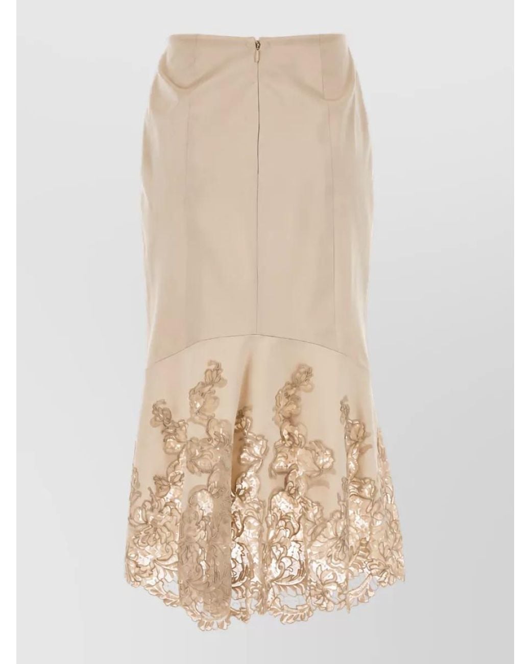 Ermanno Scervino Natural Silk Satin Pencil Skirt