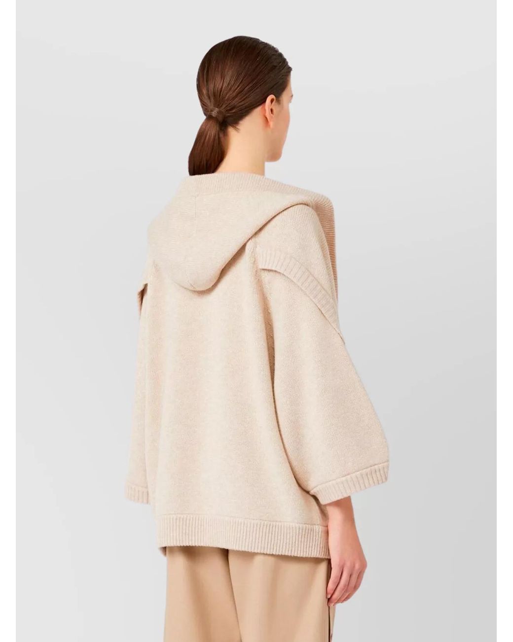 Max Mara Natural Cashmere Wool Cardigan