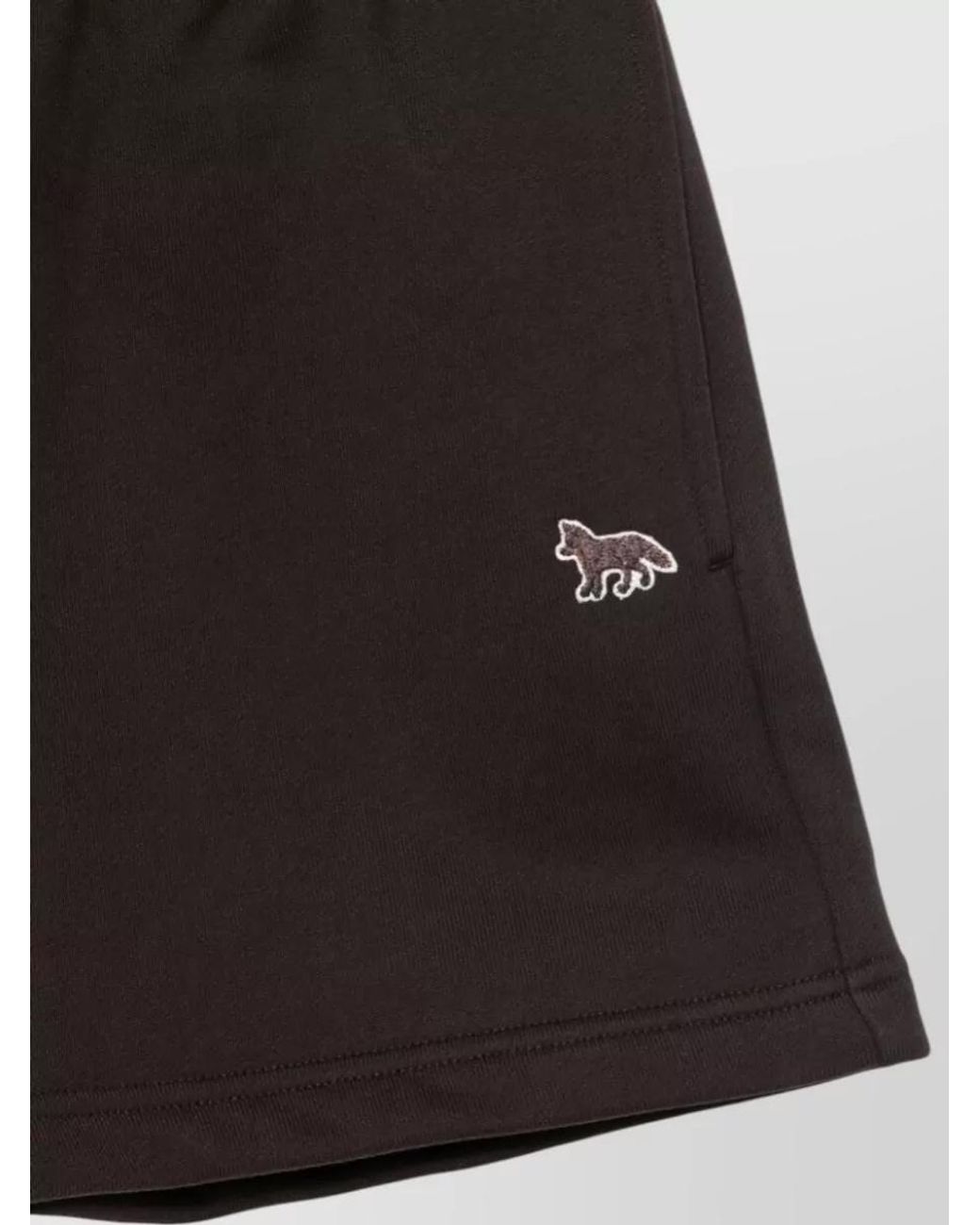 Maison Kitsuné Black Cotton Logo-Print Knee-Length Shorts