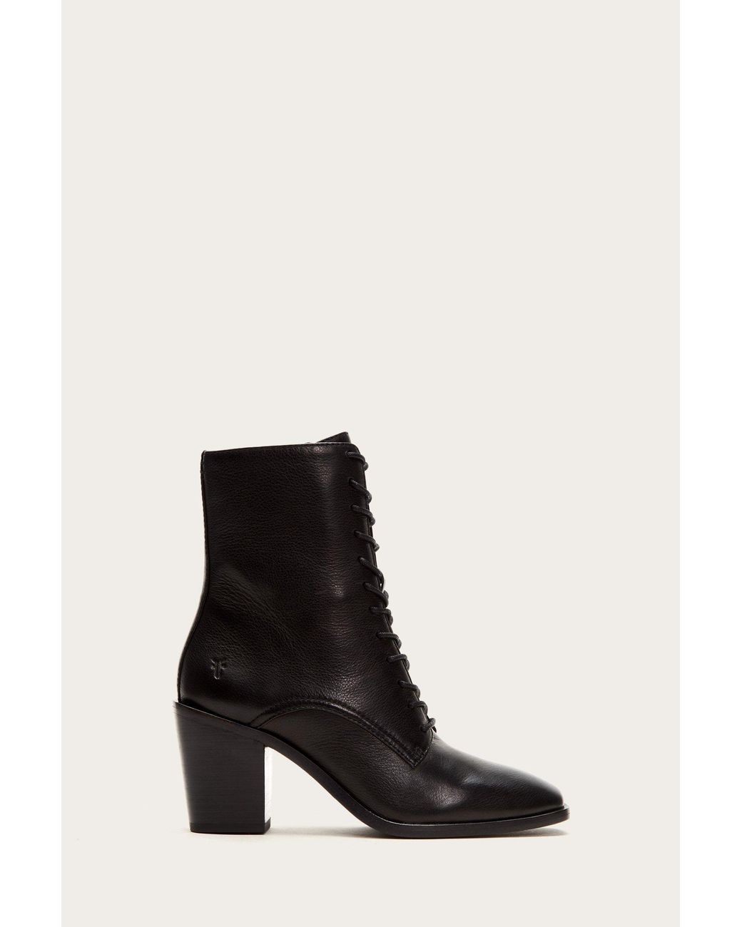 Frye Cotton Georgia Lace Up Bootie in Black | Lyst