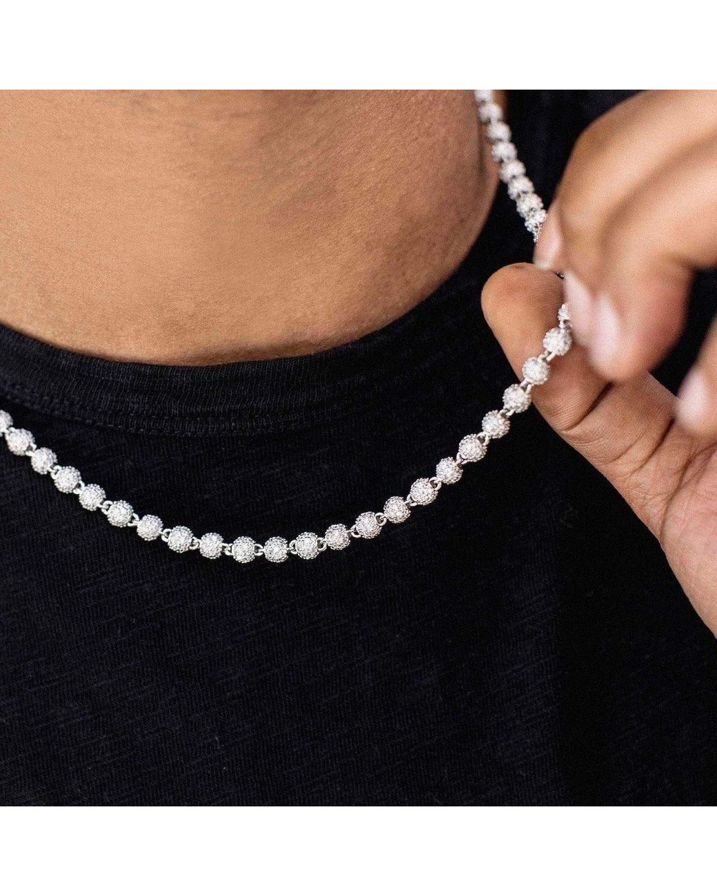 The GLD Shop Iced Ball Chain in Black 