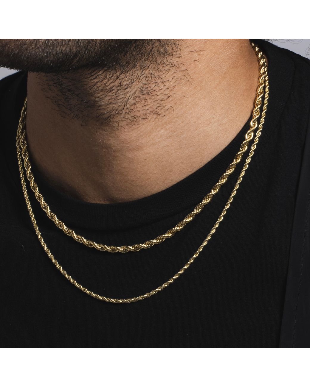 GLD Shop 4mm And 2mm Rope Chain Bundle 