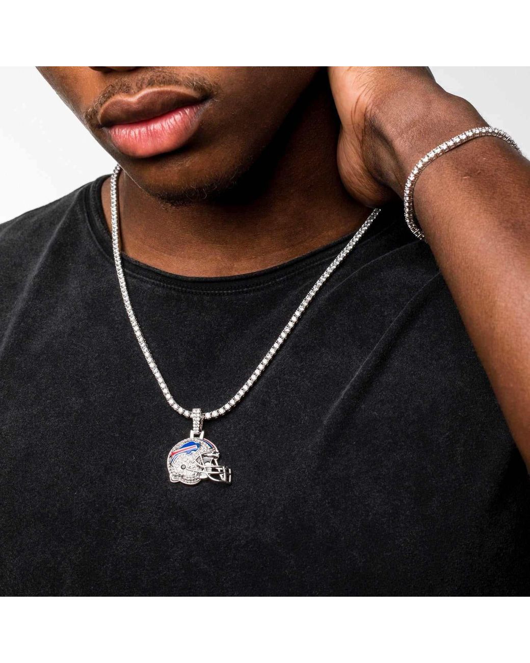 Chicago Bears Helmet Pendant, 14K White - The GLD Shop