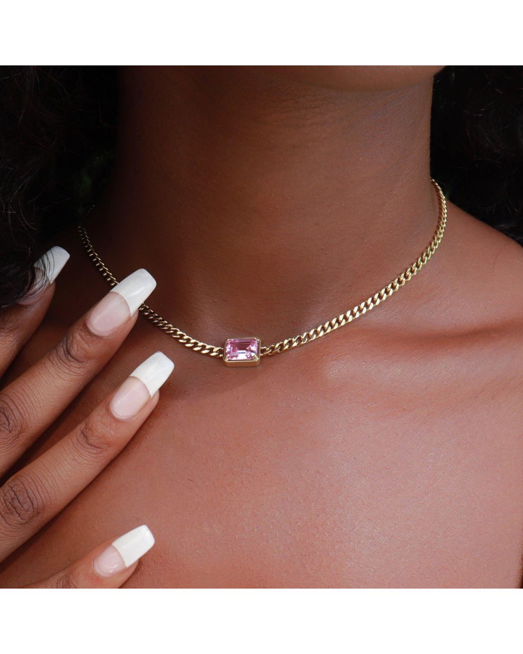 Synthetic Micro Cuban Necklace W 
