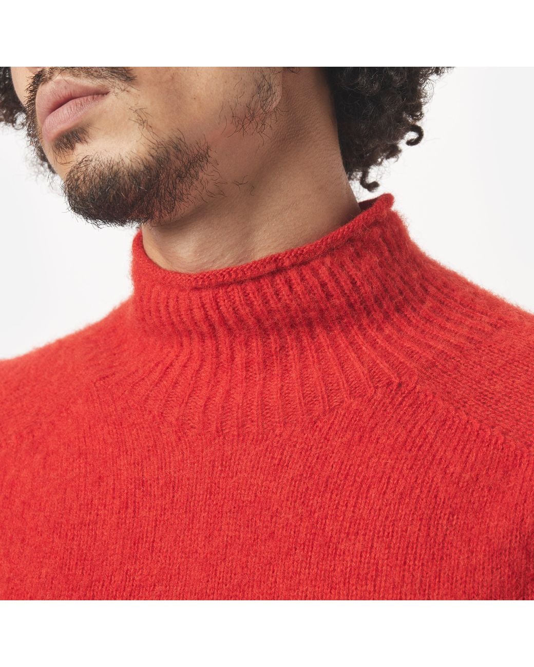 red roll neck jumper