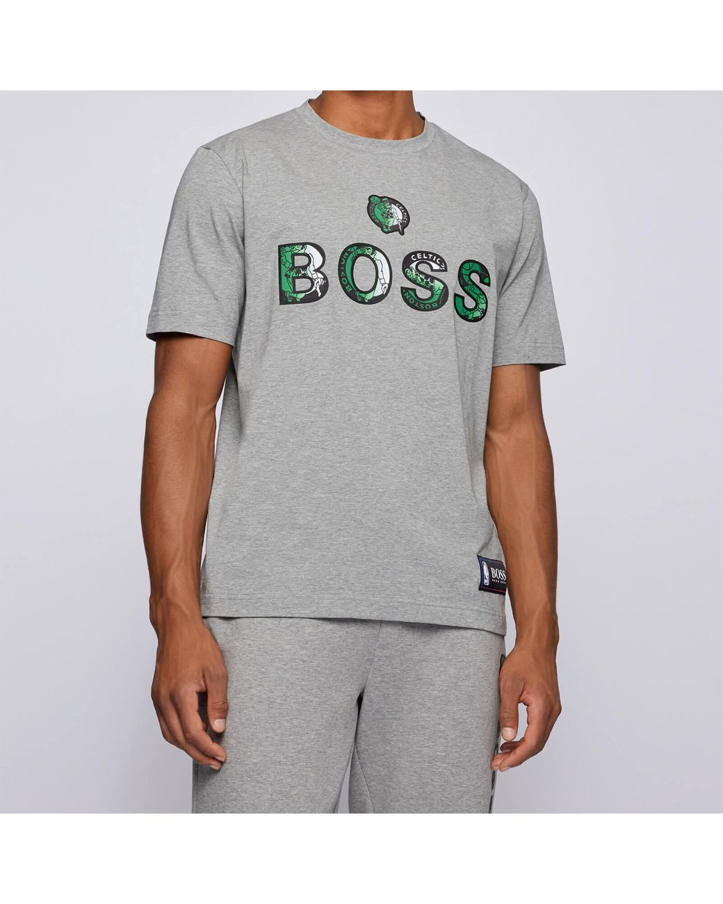 BOSS by HUGO BOSS X Nba Celtics Crewneck T-shirt in Gray for Men | Lyst