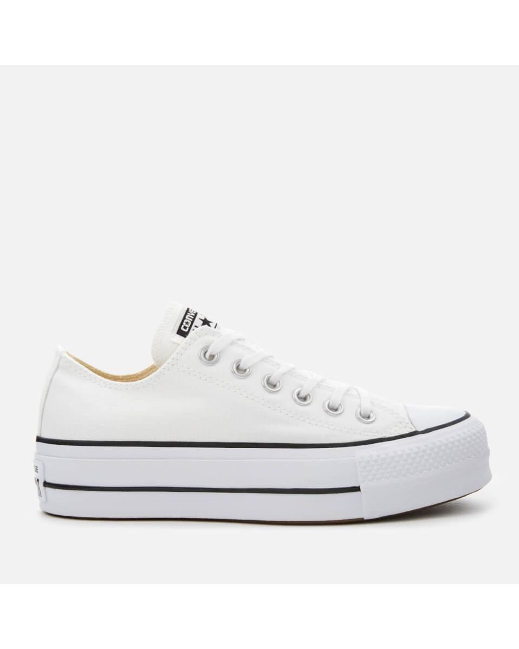 Converse Canvas Chuck Taylor All Star Lift Ox Trainers in White - Save ...