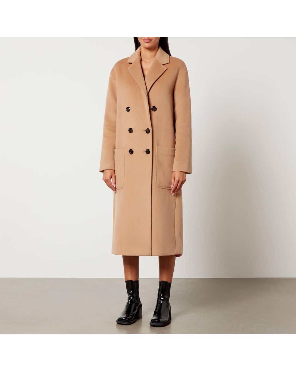 MAX Co. Elemento Brushed Felt Coat in Natural Lyst UK