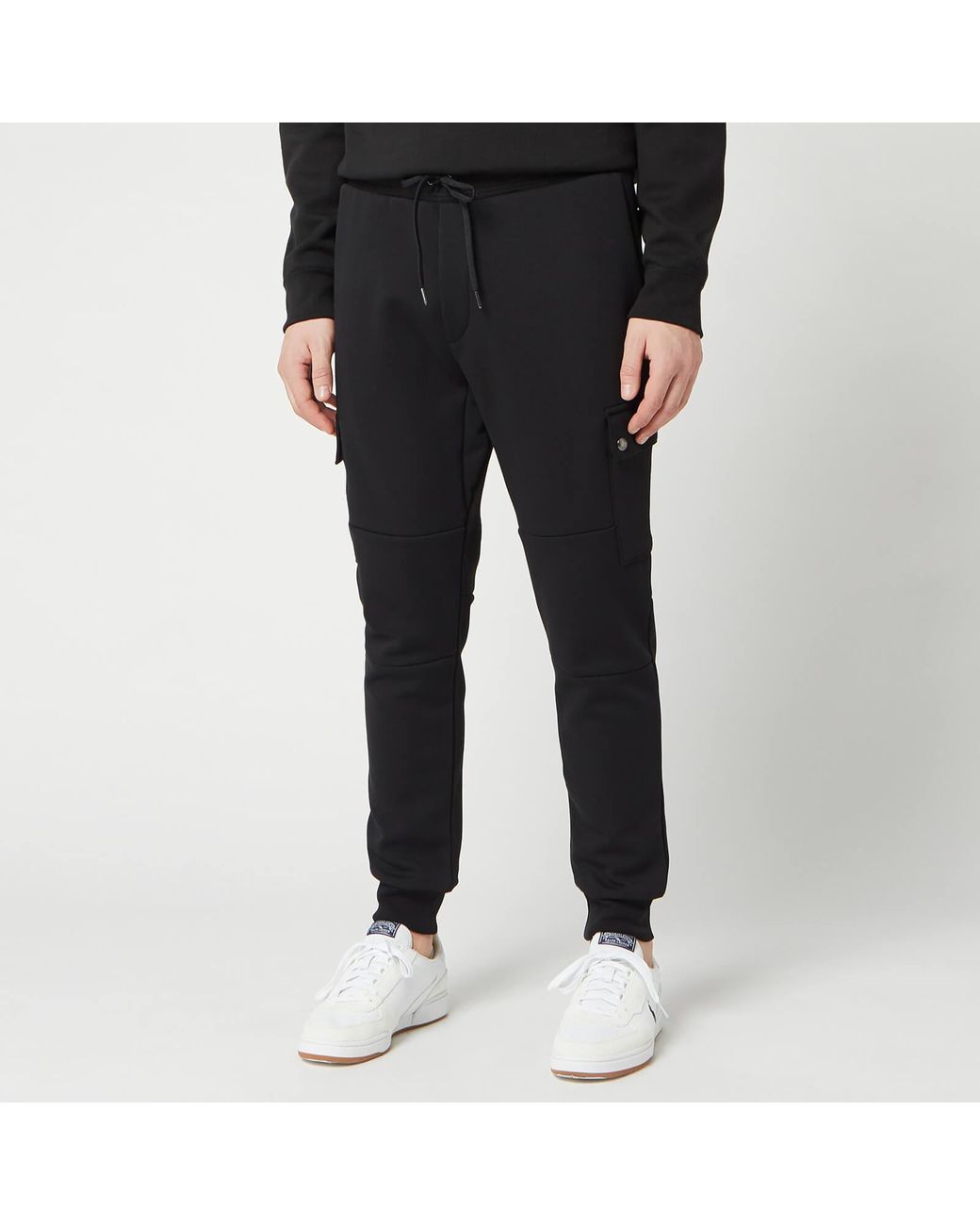 Polo Ralph Lauren Double Knit Cargo Jogger Trousers in Black for Men | Lyst