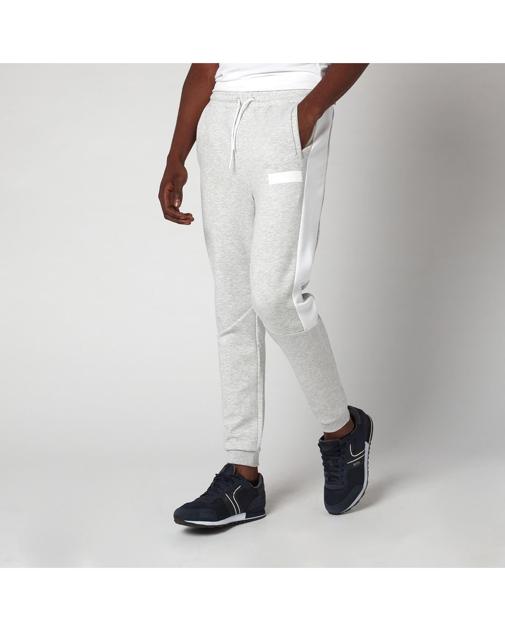 BOSS Green Hadiko Batch Sweatpants in White for Men | Lyst