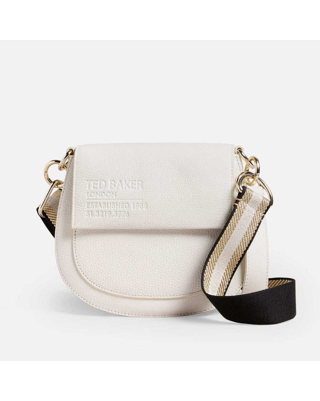 White Leather Satchel Crossbody Handbag — MUSEUM OUTLETS