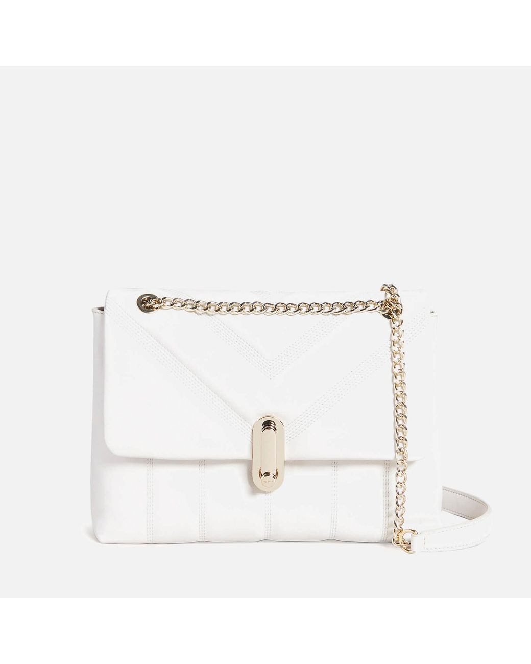 Ted Baker Ayahlin Quilted Leather Cross Body Bag in White | Lyst