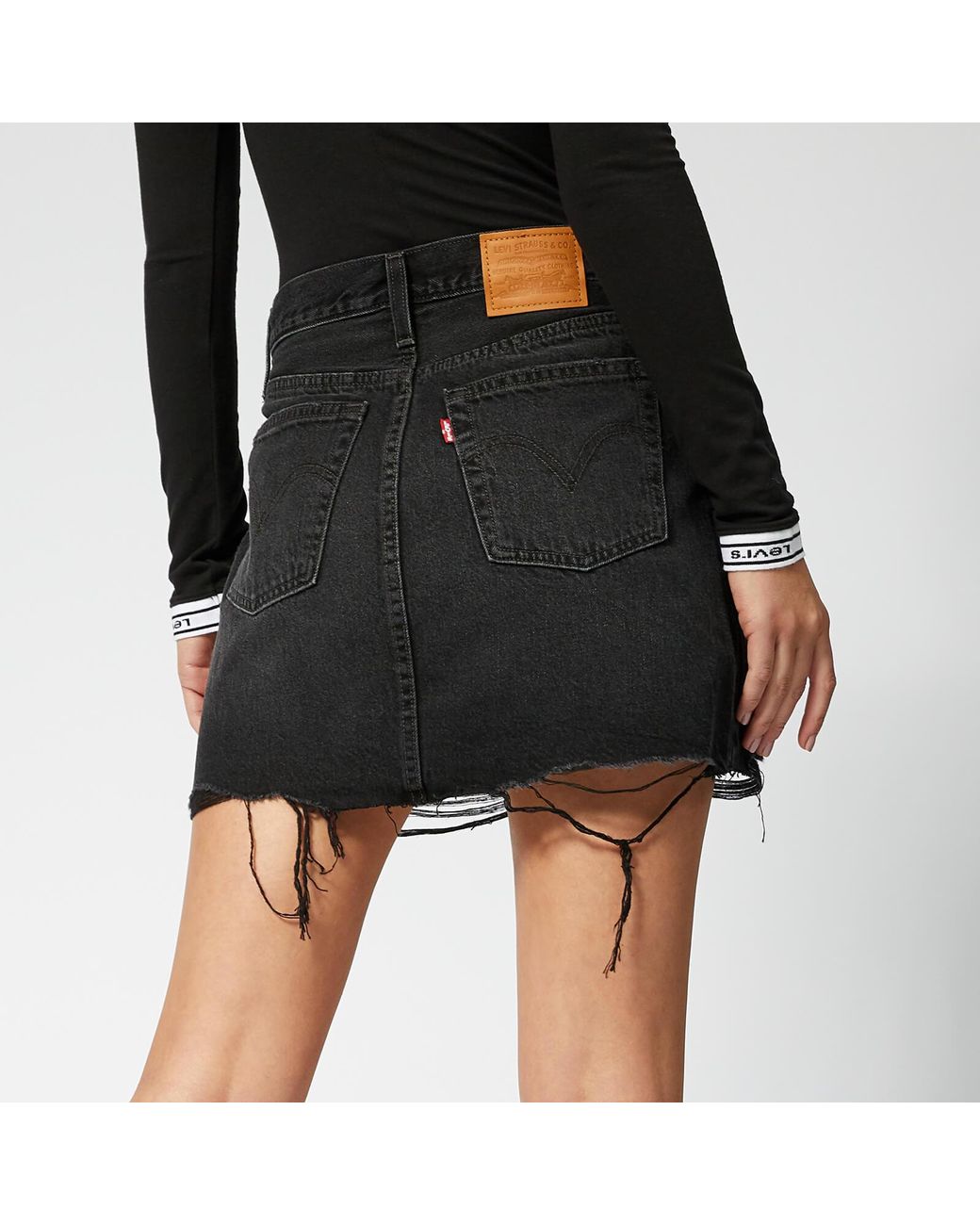 Levi's Deconstructed Skirt in Black | Lyst Australia