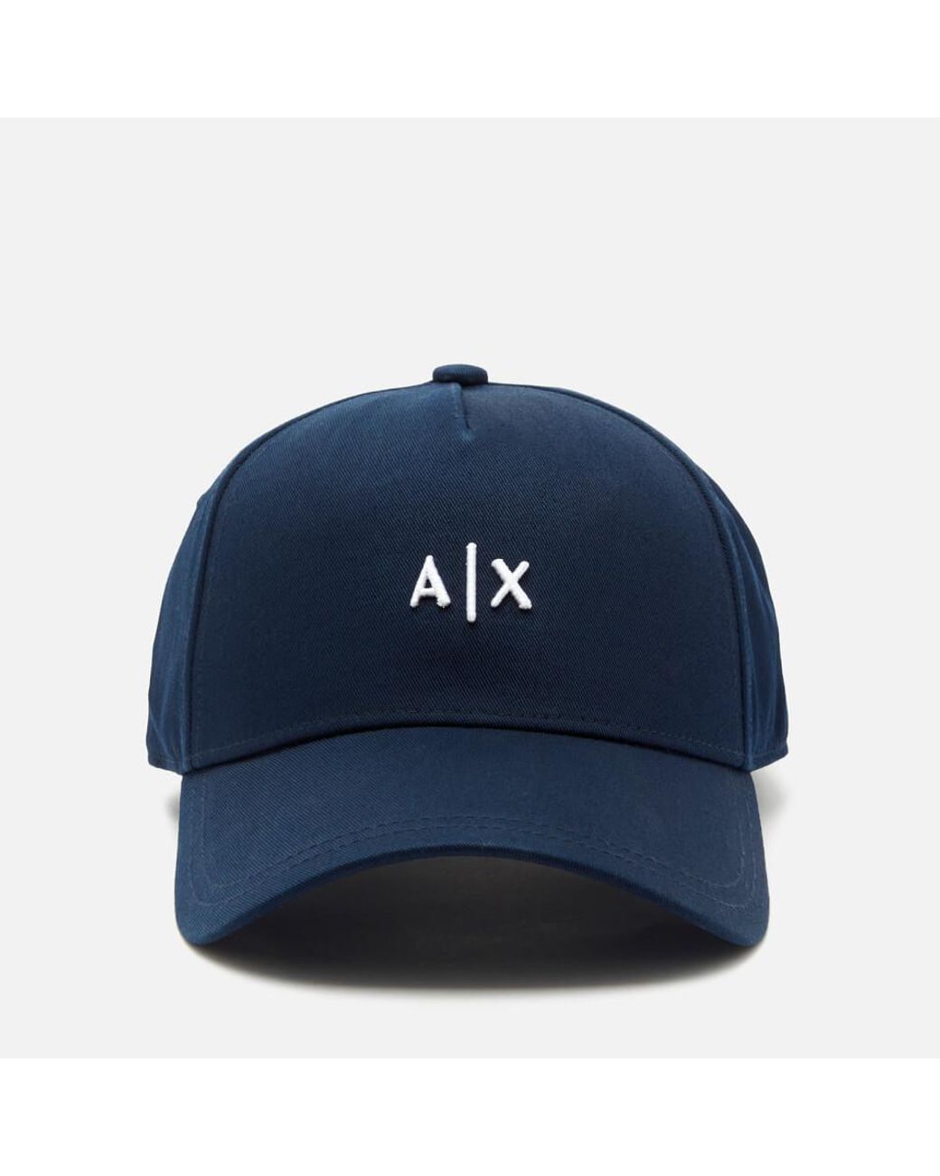 Armani Exchange Cotton Small Logo Cap in Blue for Men - Lyst